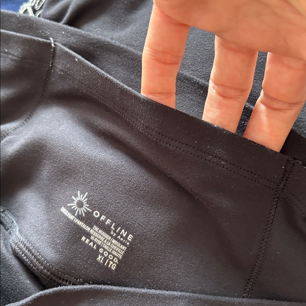 ❤️ Offline by Aerie Black Jogger Pants The Hugger Cinch Pant Hi-Rise Size XL - Picture 7 of 7